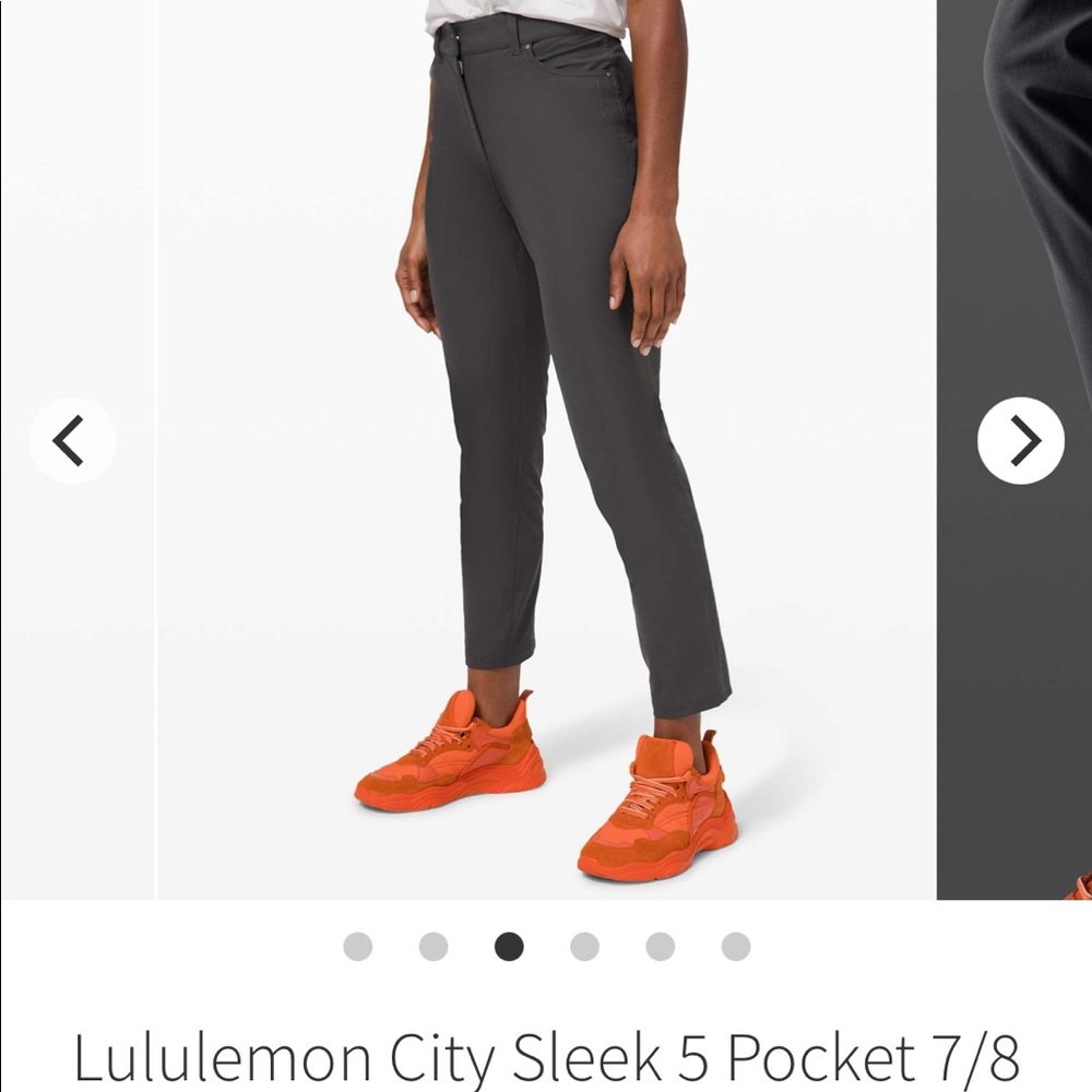 Lulu lemon city sleek 7/8 pant in graphite gray